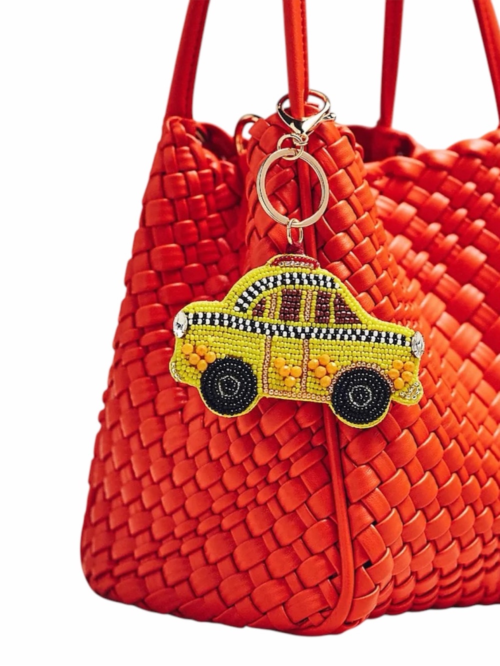 Anthropologie Beaded City Collection Taxi Bag Charm / Keychain 🚕